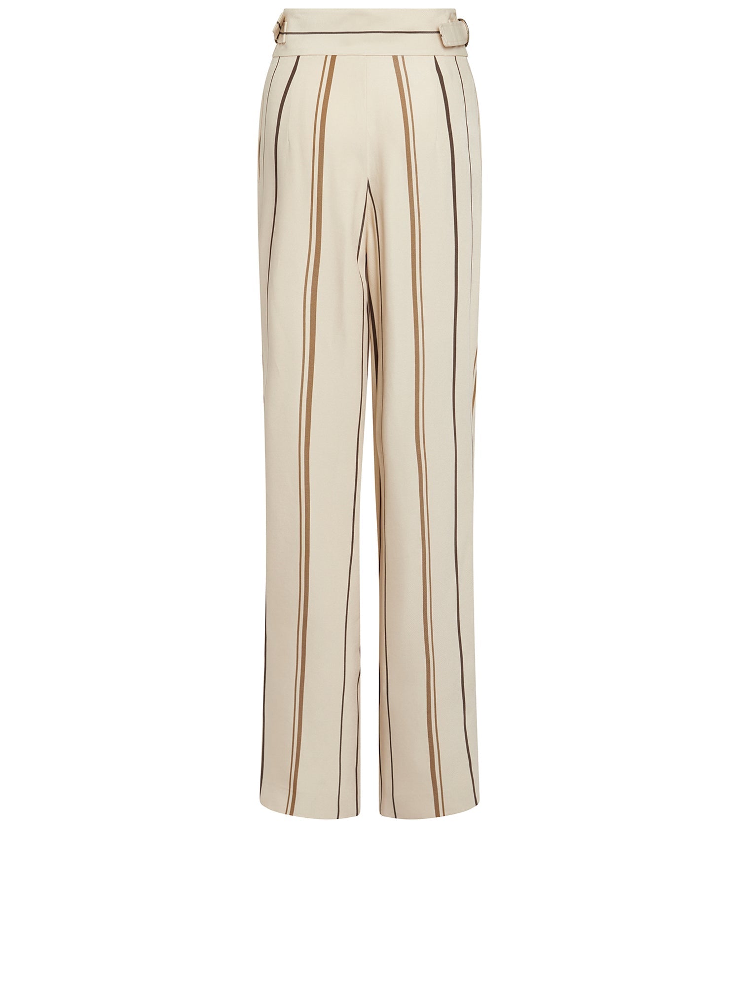 Pantalon A.Ferretti taille haute à rayures - Beige