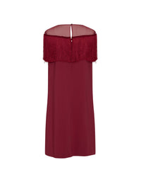 Robe A.Ferretti décolleté semi-transparent - Rouge