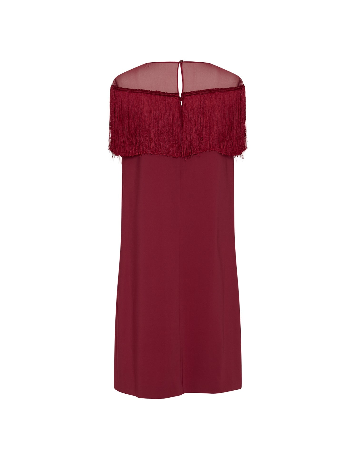 Robe A.Ferretti décolleté semi-transparent - Rouge