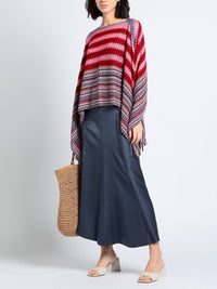 Poncho Missoni en laine - Rose & Rouge