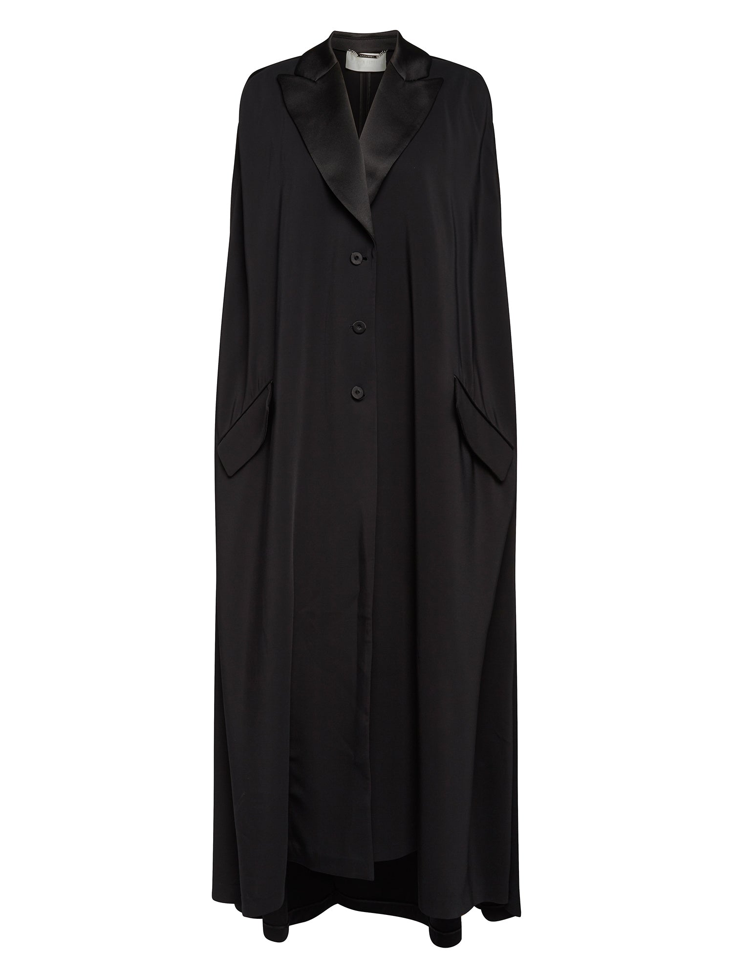 Manteau long A.Ferretti design cape - Noir