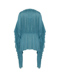 Blouse A.Ferretti plissée - Bleu