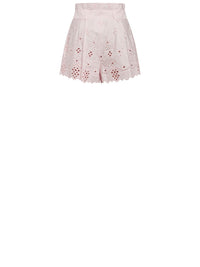Short ceinturé à perforations - Rose