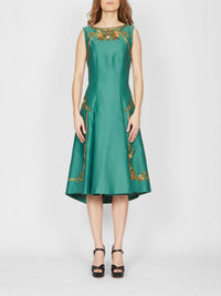 Robe courte A.Ferretti détails brodés - Vert