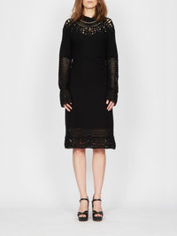 Robe courte A.Ferretti détails en macramé - Noir