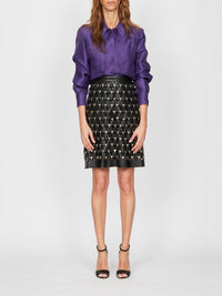 Jupe A.Ferretti en cuir - Noir