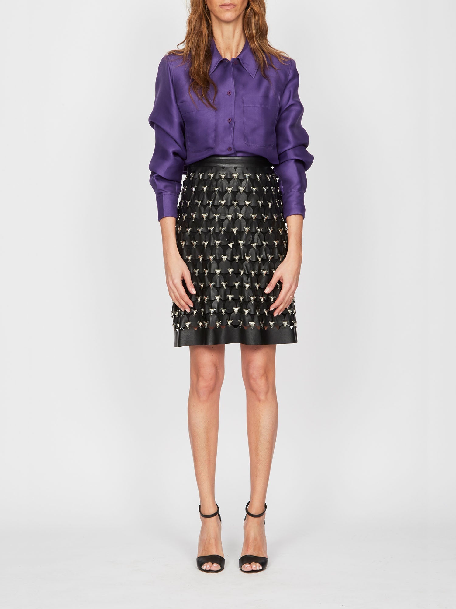 Chemise A.Ferretti 2 poches en soie  - Violet