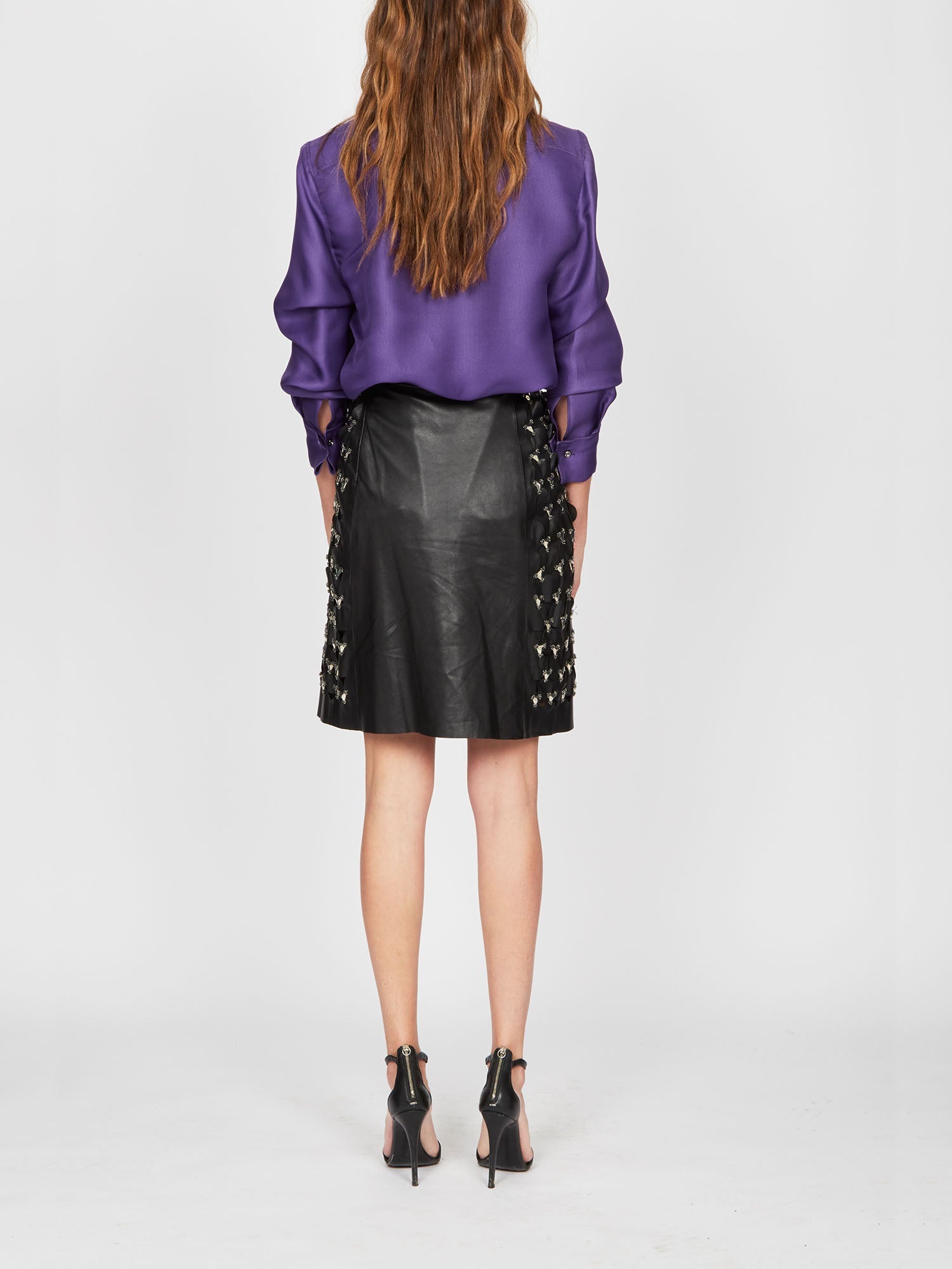 Chemise A.Ferretti 2 poches en soie  - Violet