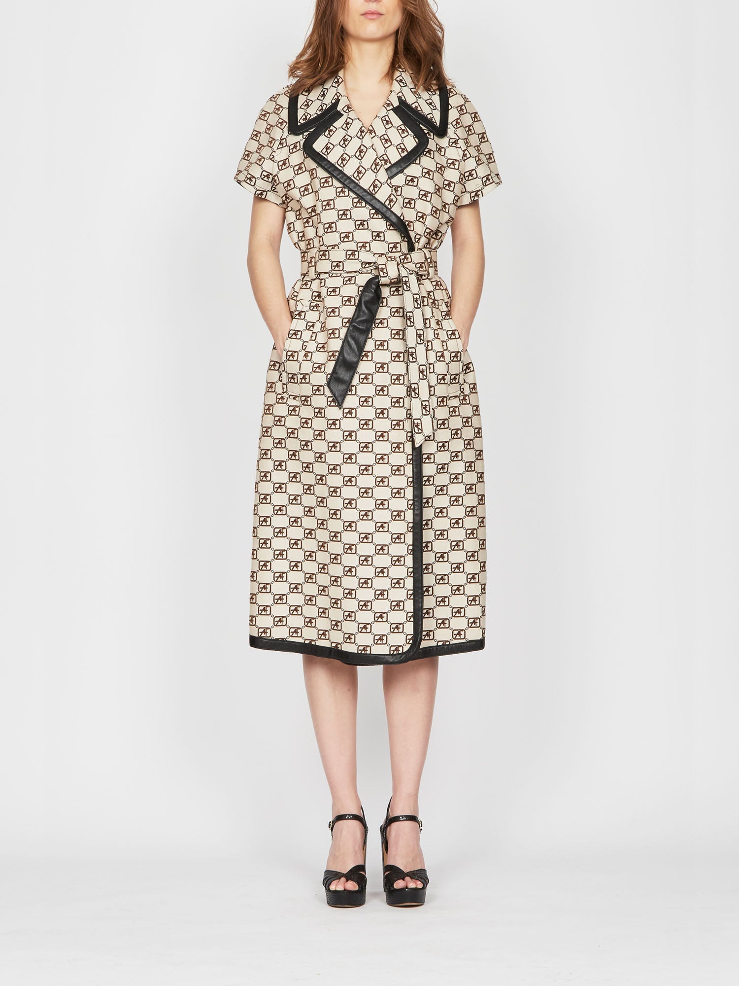 Veste longue A.Ferretti imprimé logo - Noir