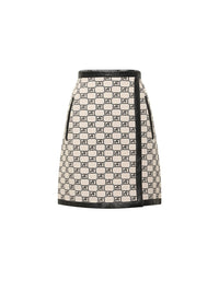 Jupe courte A.Ferretti imprimé logo - Beige