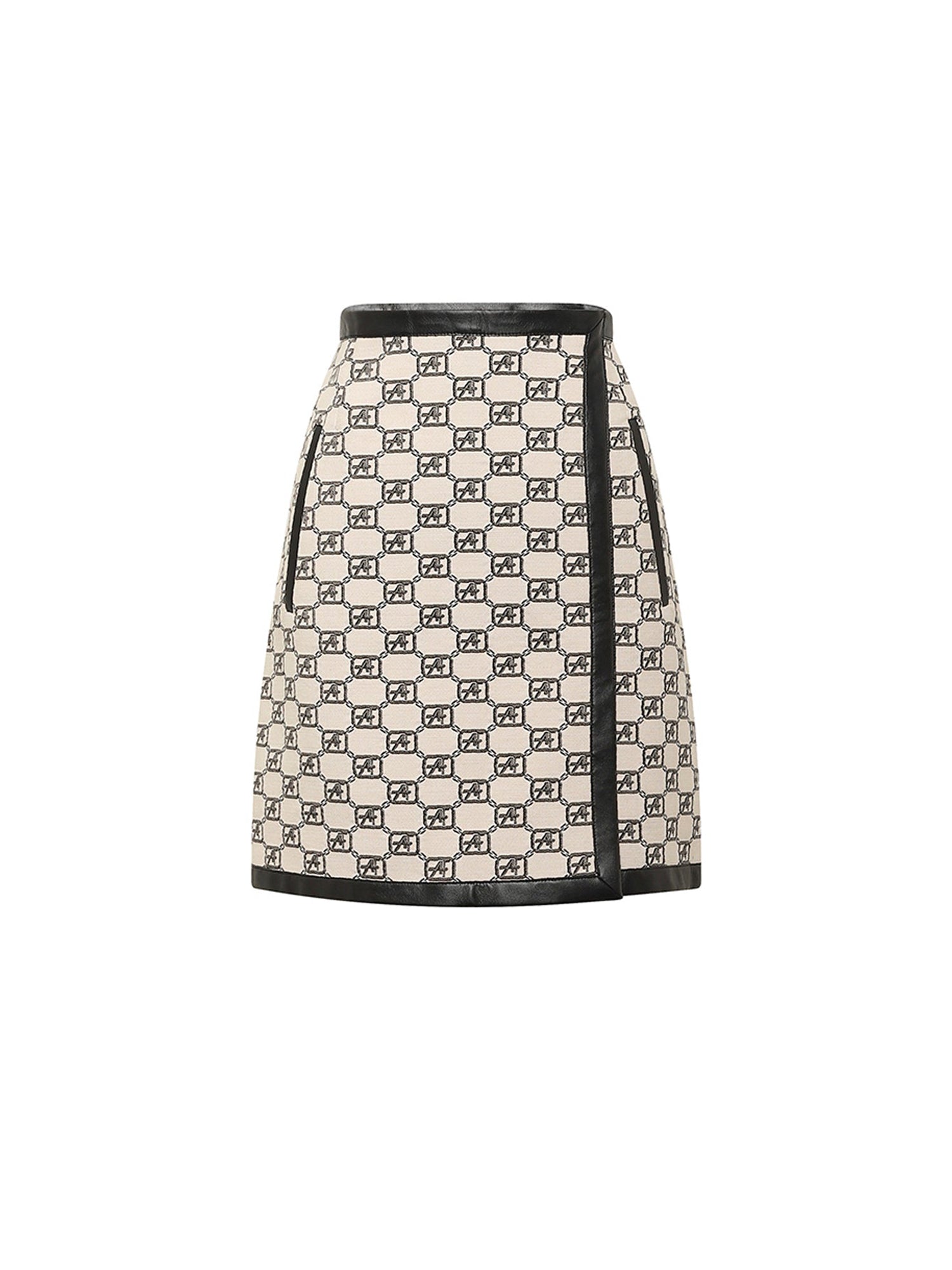 Jupe courte A.Ferretti imprimé logo - Beige