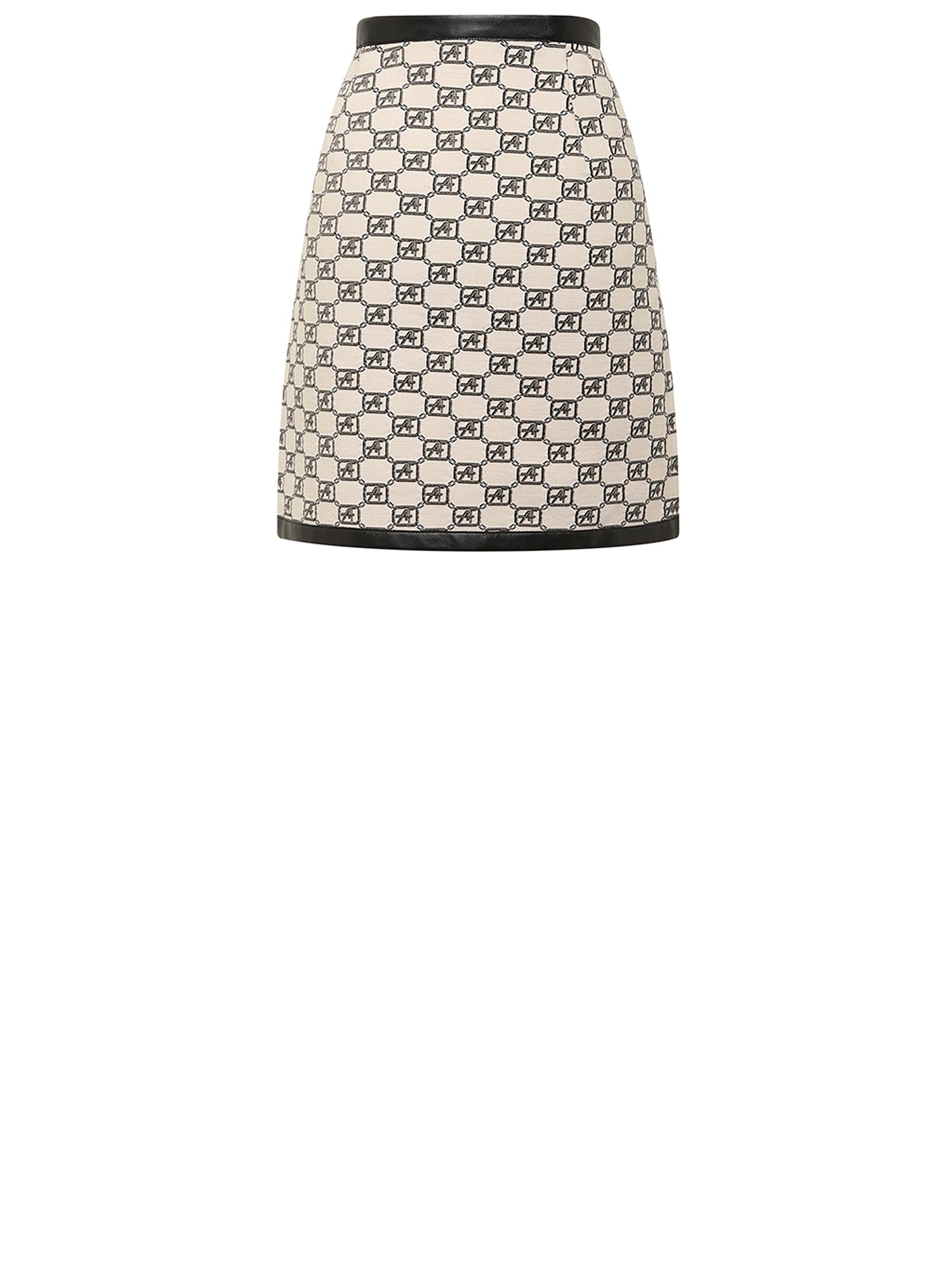 Jupe courte A.Ferretti imprimé logo - Beige