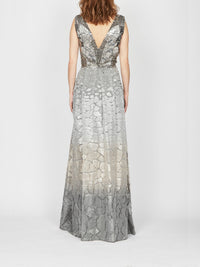 Robe longue A.Ferretti bustier à sequins en soie - Argent