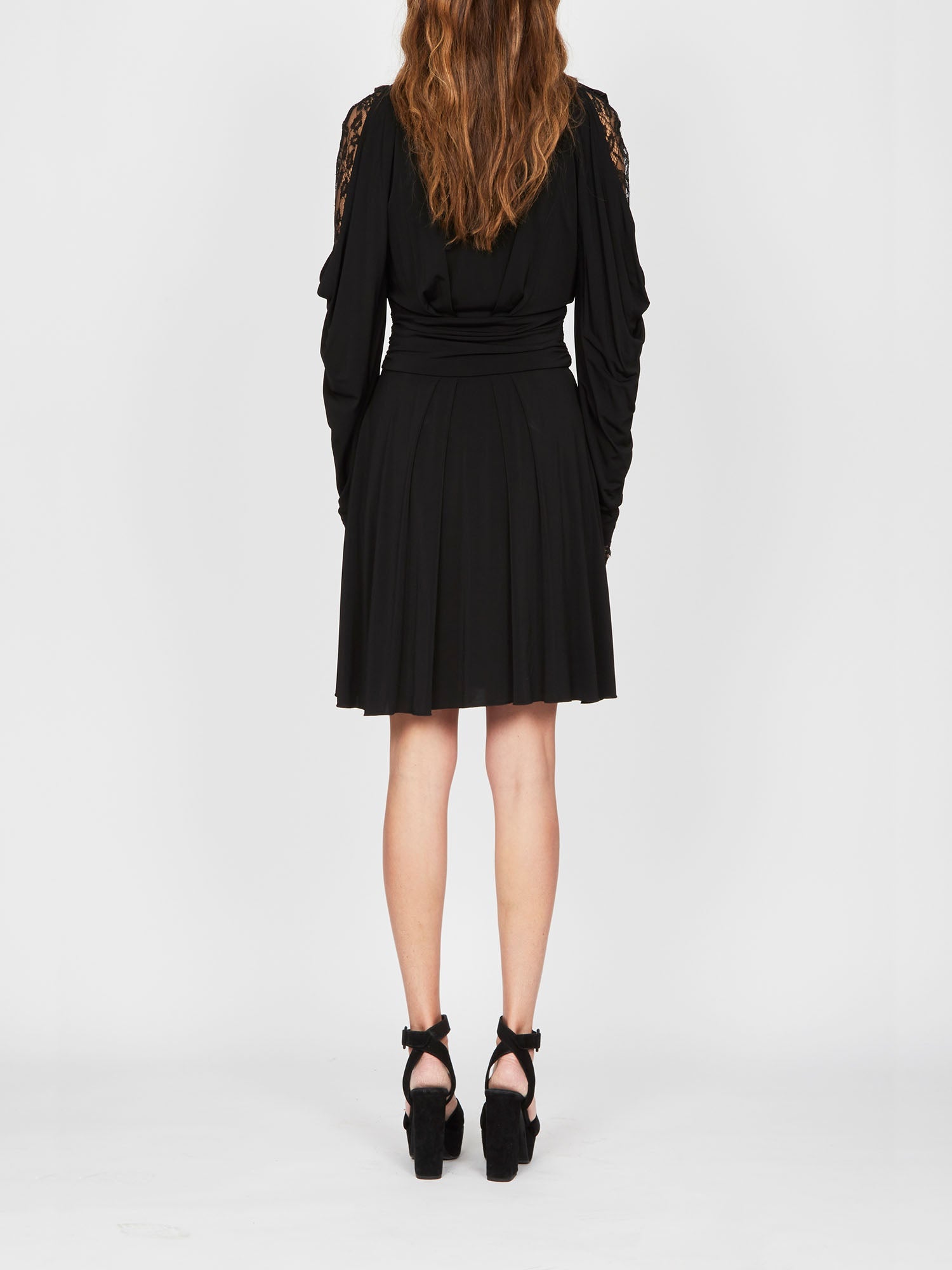 Robe courte A.Ferretti détail dentelle - Noir
