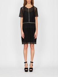 Robe courte A.Ferretti en macramé - Noir