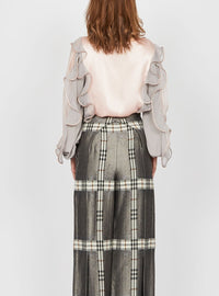 Chemise A.Ferretti manches volantées en soie  - Rose