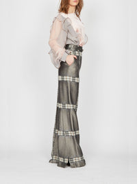 Pantalon A.Ferretti imprimé tartan en laine - Gris