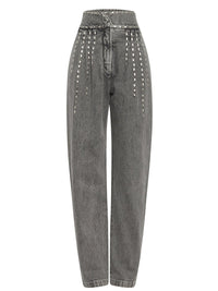 Jean A.Ferretti taille haute à appliques - Gris