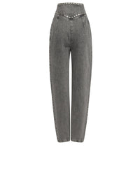 Jean A.Ferretti taille haute à appliques - Gris