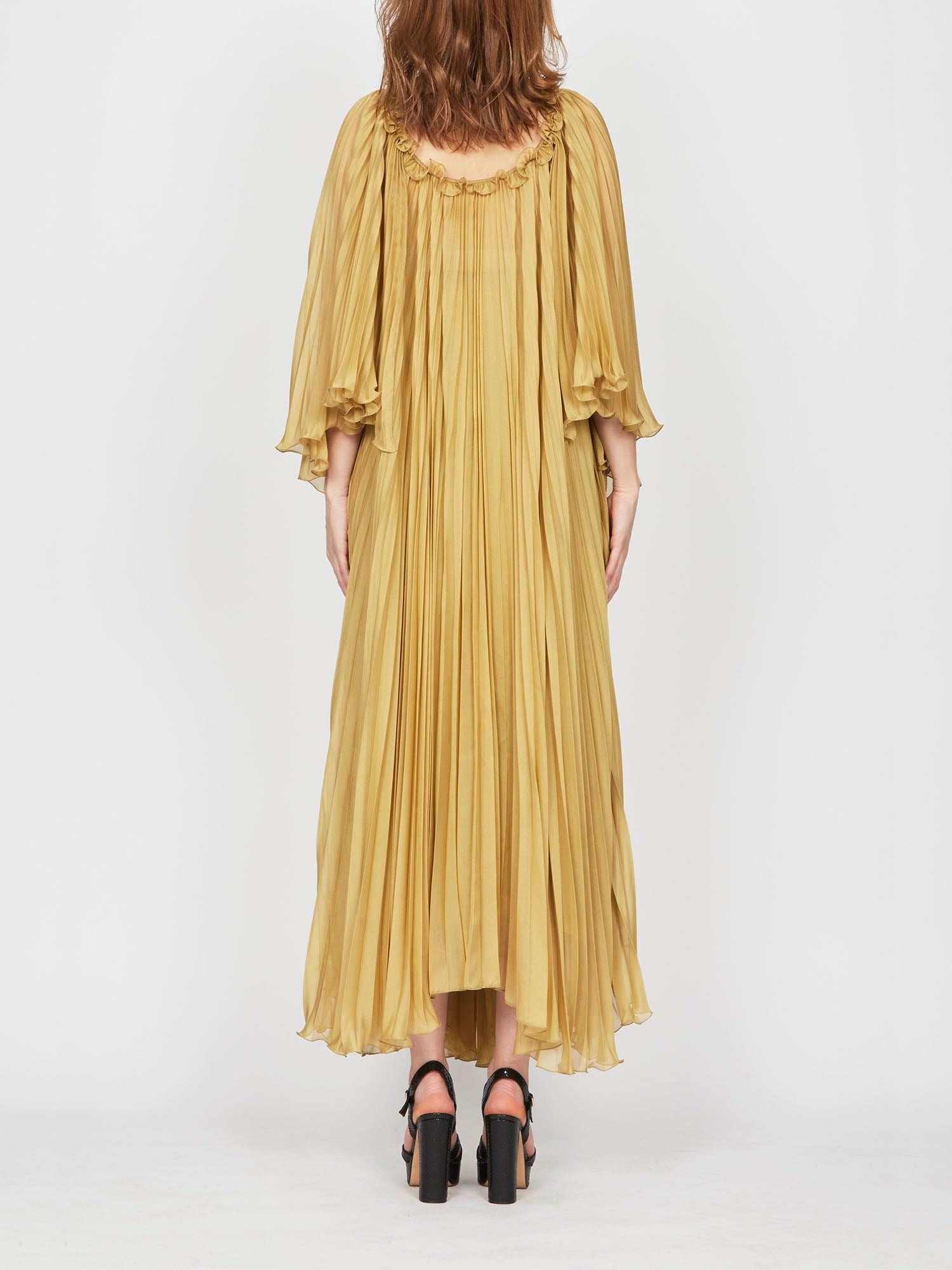 Robe longue A.Ferretti plissée - Vert