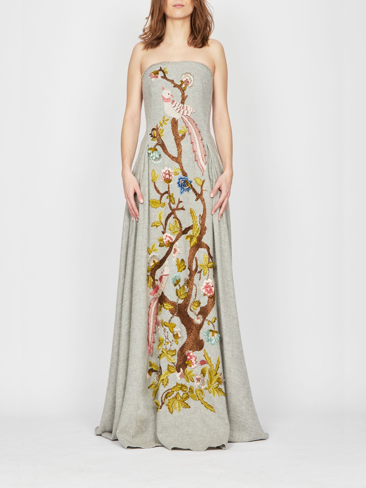 Robe bustier A.Ferretti imprimé en laine - Gris