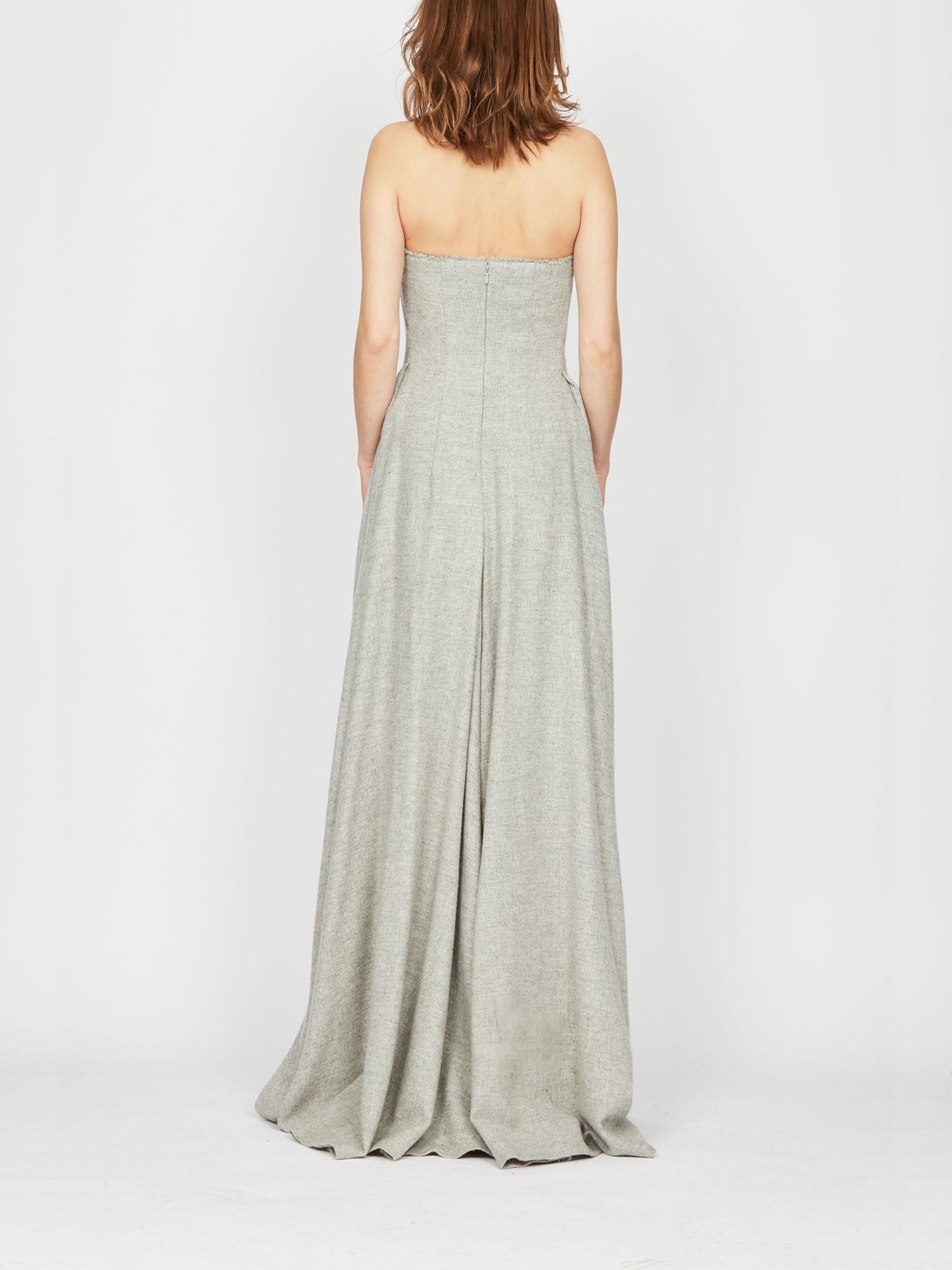 Robe bustier A.Ferretti imprimé en laine - Gris