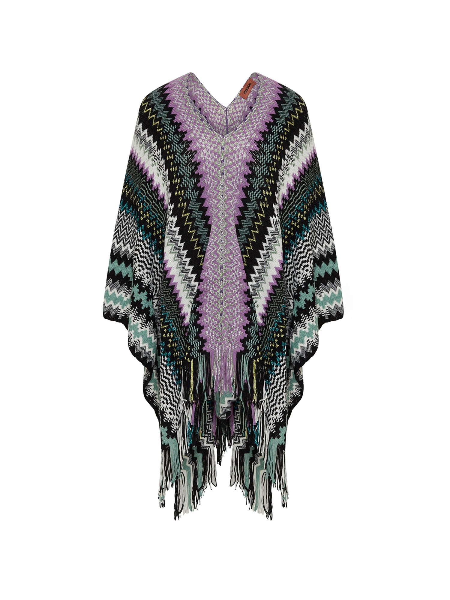 Poncho long Missoni en laine - Multicolore