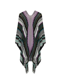 Poncho long Missoni en laine - Multicolore