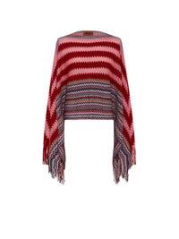 Poncho Missoni en laine - Rose & Rouge