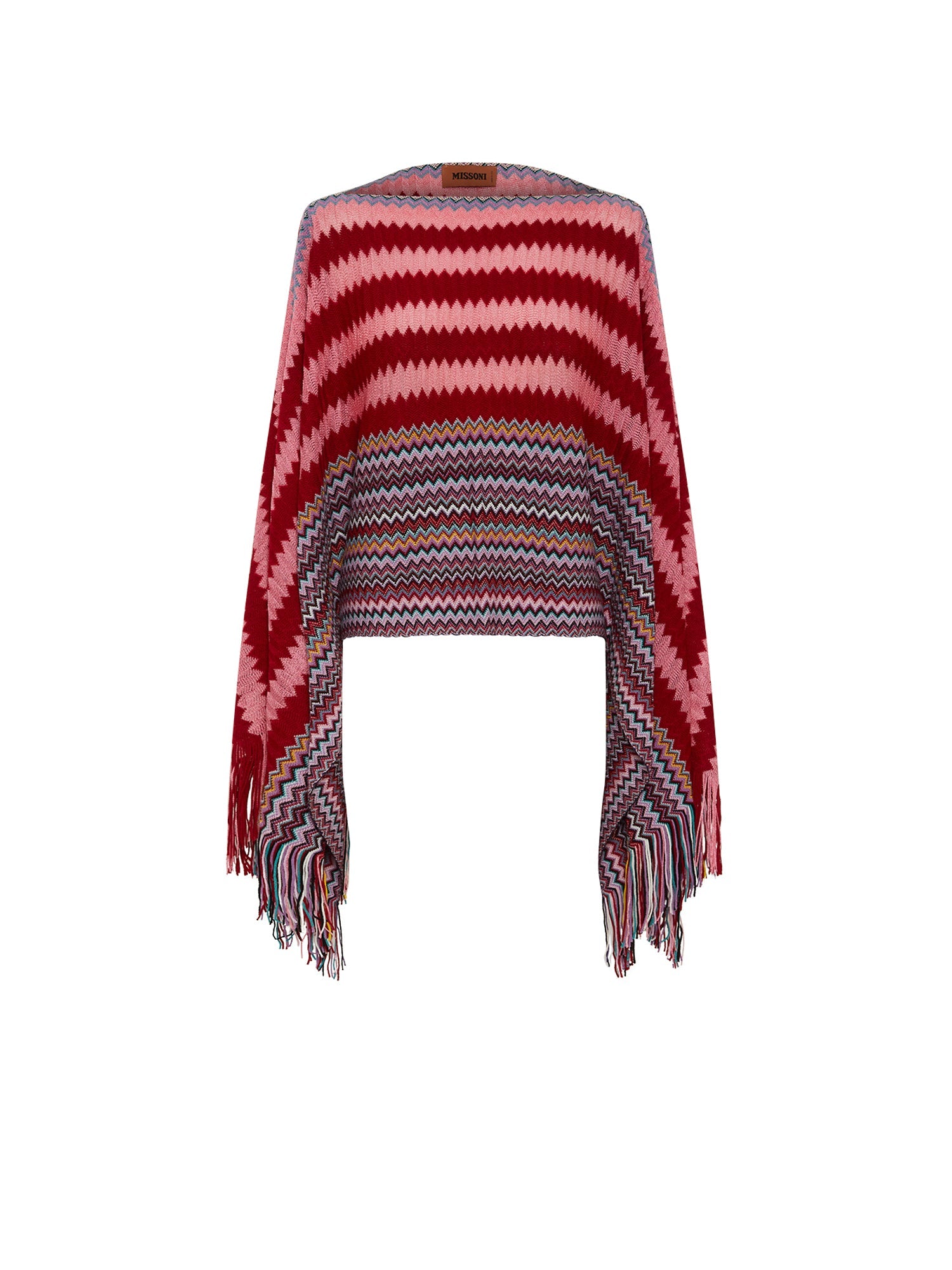 Poncho Missoni en laine - Rose & Rouge