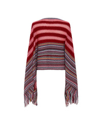 Poncho Missoni en laine - Rose & Rouge