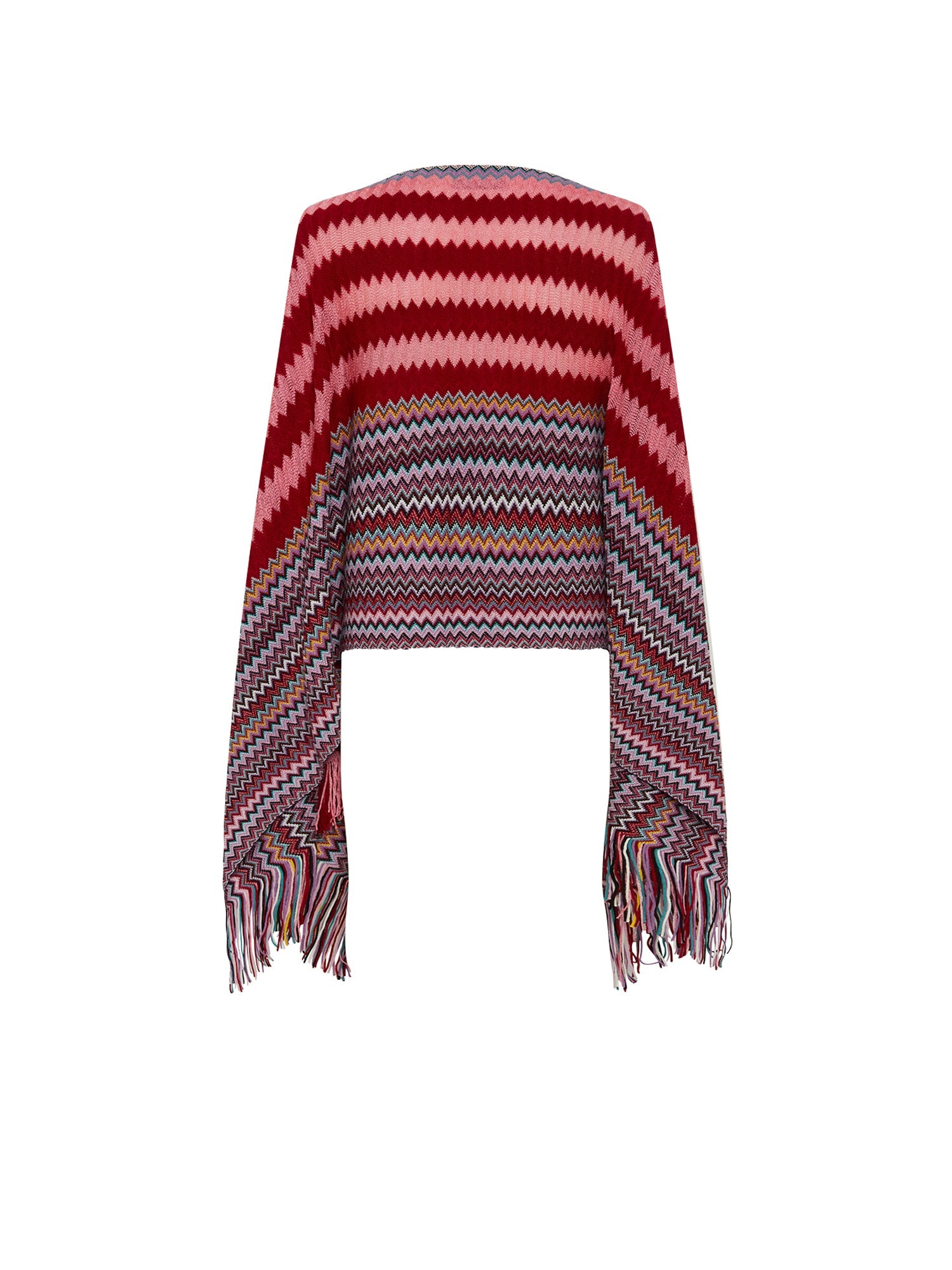 Poncho Missoni en laine - Rose & Rouge