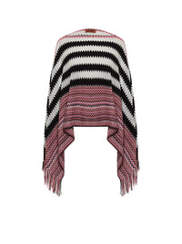 Poncho Missoni en laine - Multicolore Noir & Blanc
