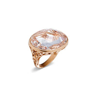 Bague Arabesque en Or Rose 18K & Cristal de Roche