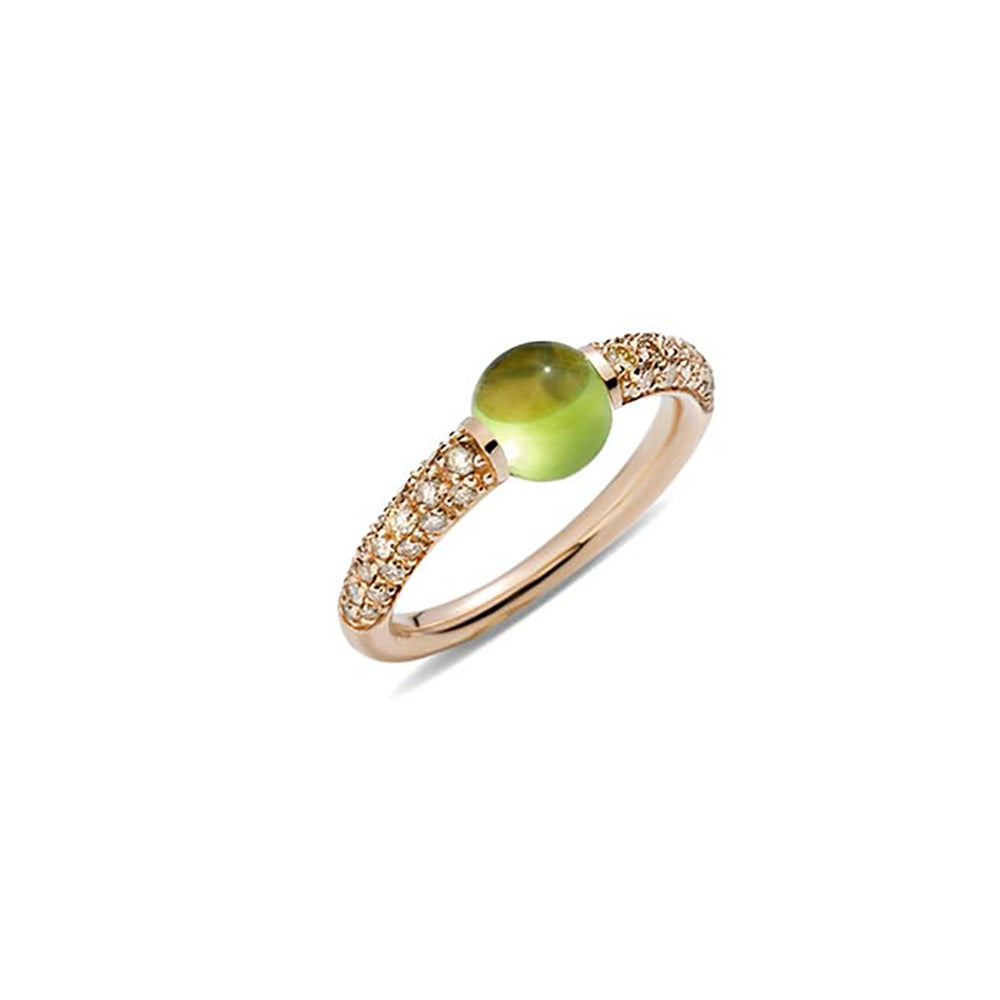 Bague M'Ama Non M'Ama en Or Rose 18K & Peridot et Diamant Brun