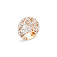 Bague Arabesque en Or Rose 18K & Diamant Blanc
