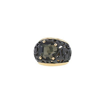 Bague Arabesque en Or Rose 18K & Quartz Fumé Titane et Pyrite