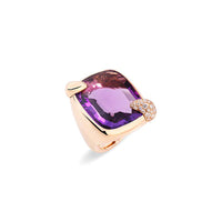 Bague Ritratto en Or Rose 18K & Diamant Blanc et Améthyste