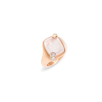 Bague Ritratto en Or Rose & Blanc 18K & Quartz Blanc et Diamant Icy