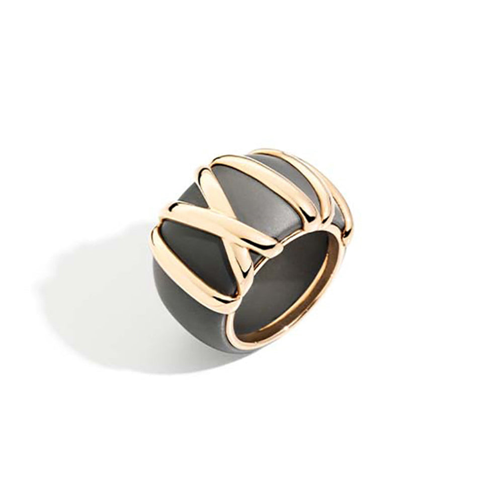 Bague Titanio en Or Rose 18K & Titane
