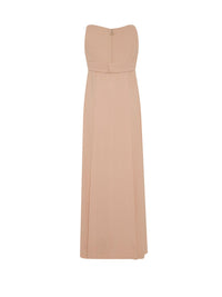 Robe longue E.Franchi bustier scintillant - Beige