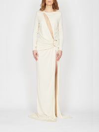 Robe longue E.Franchi fendue - Noir