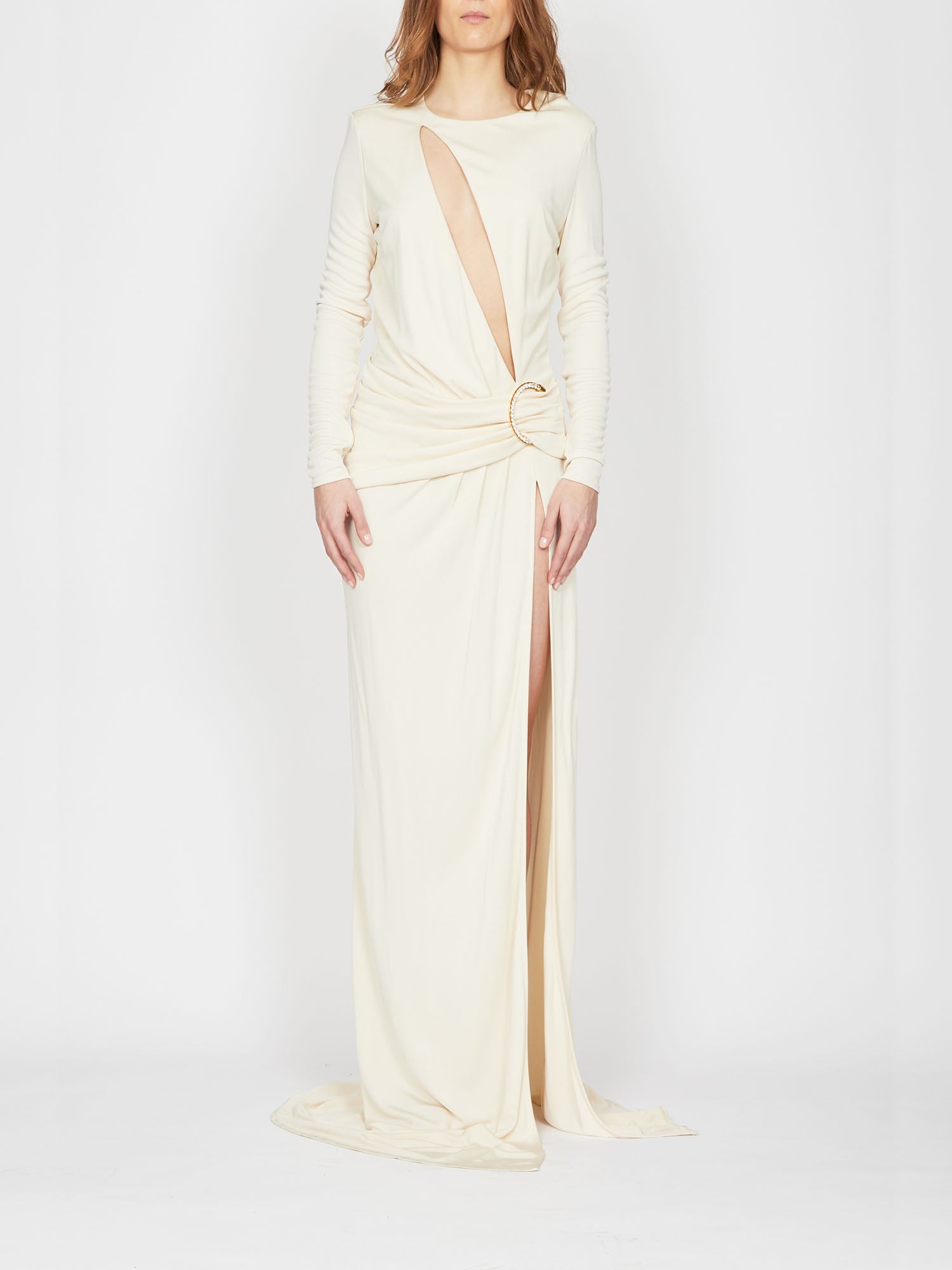 Robe longue E.Franchi fendue - Noir