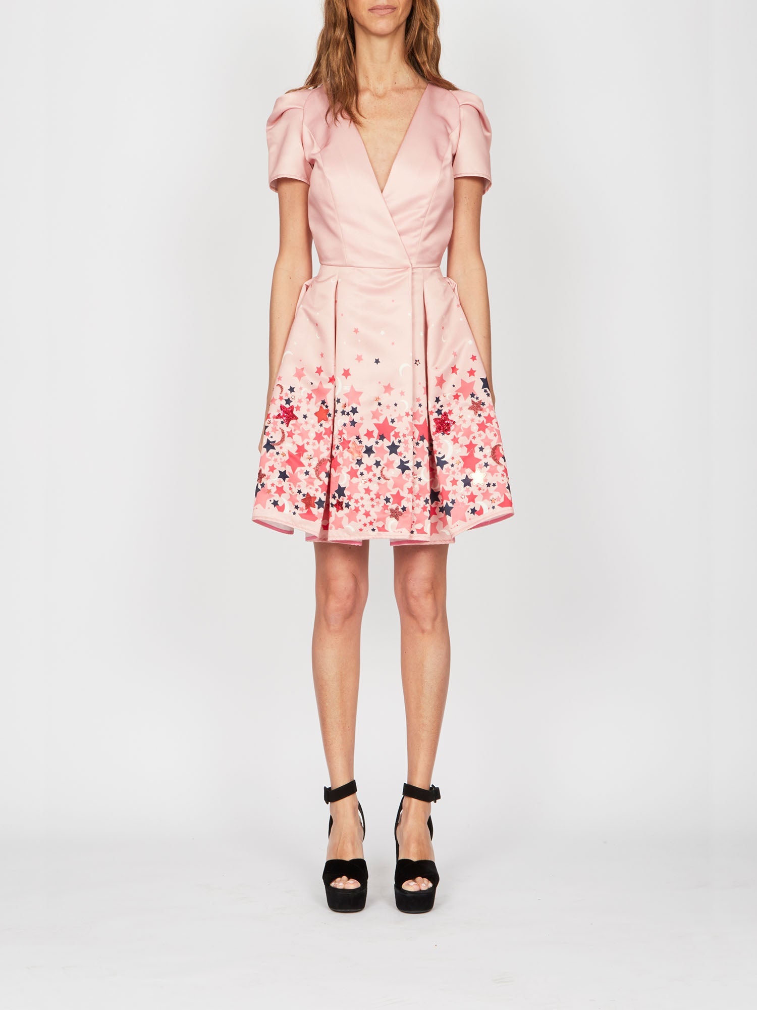 Robe courte E.Franchi détails étoilés - Rose