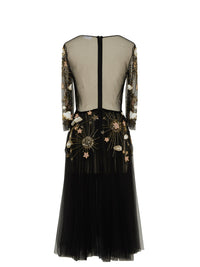 Robe mi-longue E.Franchi en tulle - Noir a Beige