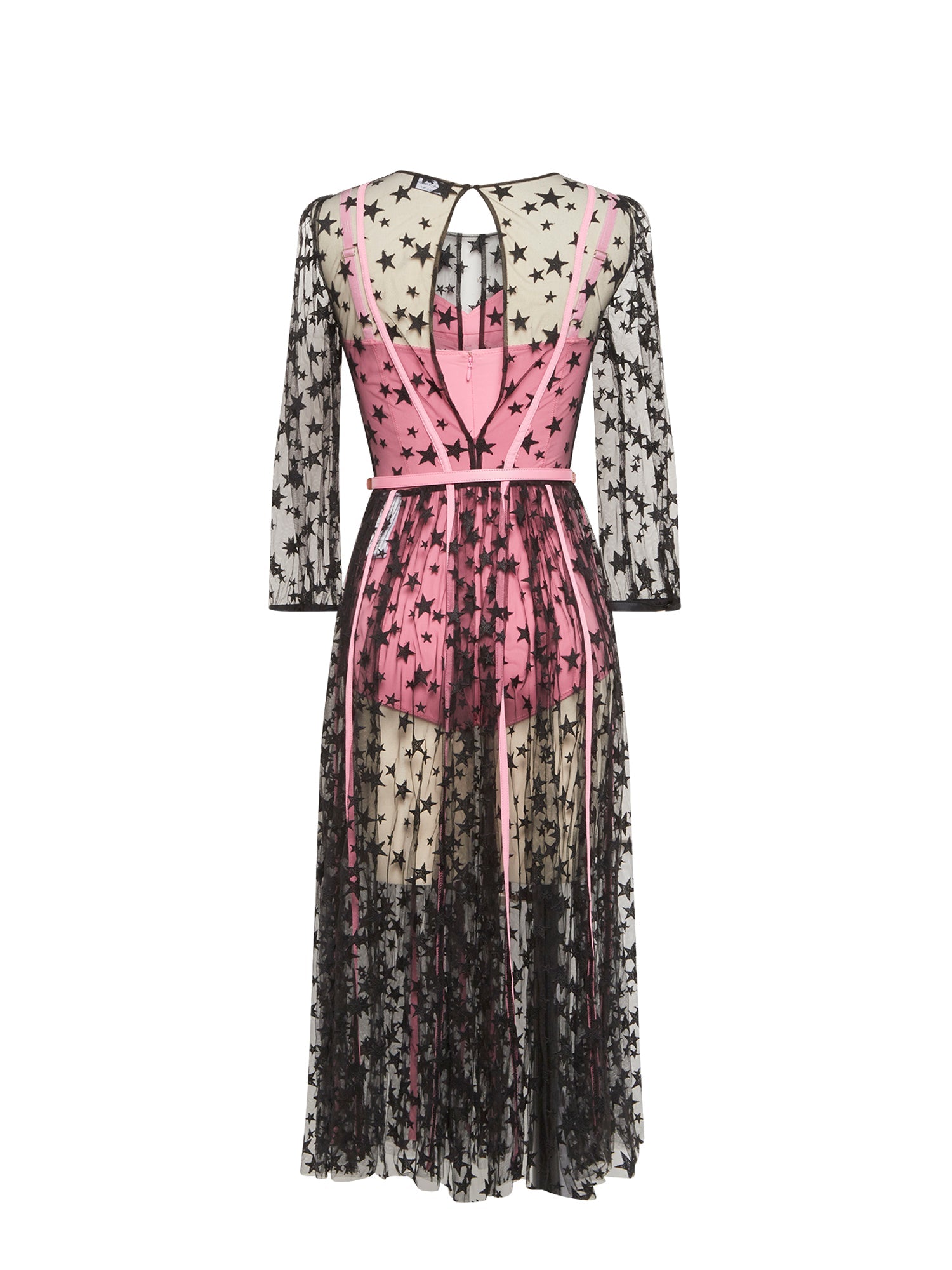 Robe body E.Franchi tulle étoilé - Noir