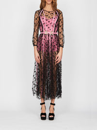 Robe body E.Franchi tulle étoilé - Noir