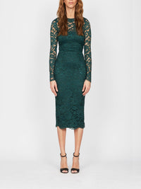 Robe mi-longue E.Franchi en dentelle - Vert