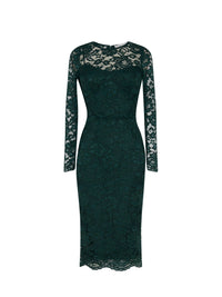 Robe mi-longue E.Franchi en dentelle - Vert