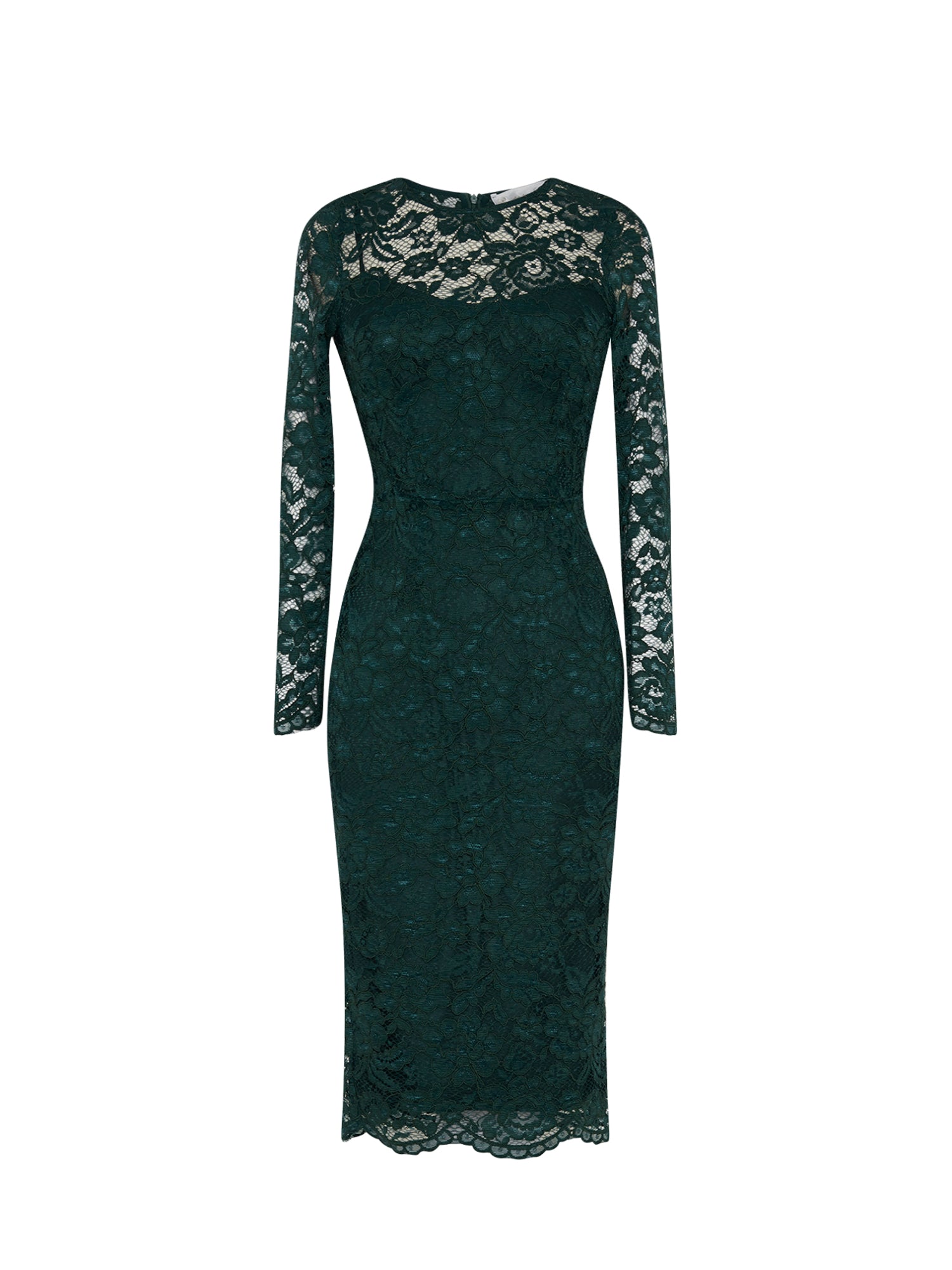 Robe mi-longue E.Franchi en dentelle - Vert